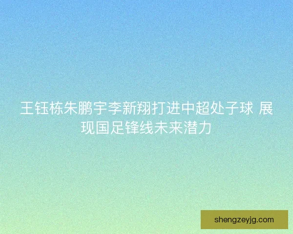 王钰栋朱鹏宇李新翔打进中超处子球 展现国足锋线未来潜力