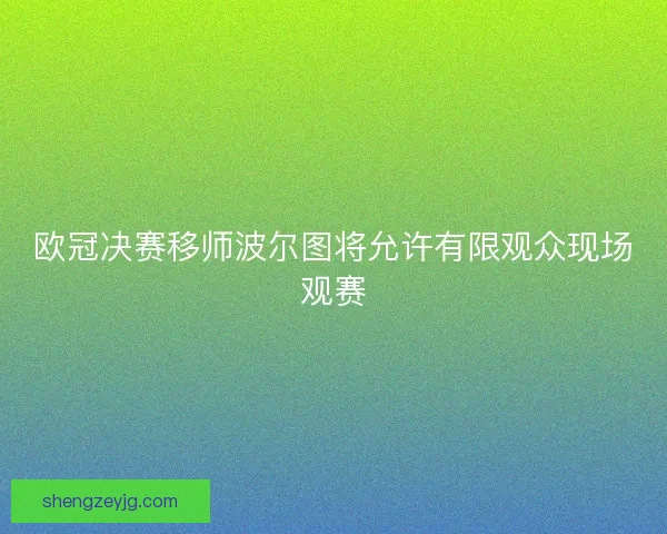 欧冠决赛移师波尔图将允许有限观众现场观赛