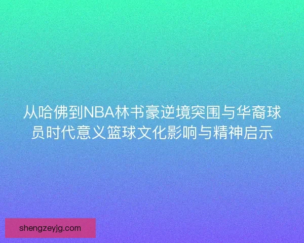 从哈佛到NBA林书豪逆境突围与华裔球员时代意义篮球文化影响与精神启示